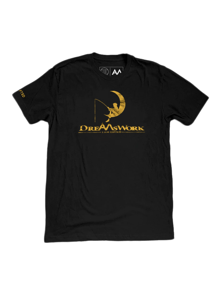Gold DreamsWork Tee in Black