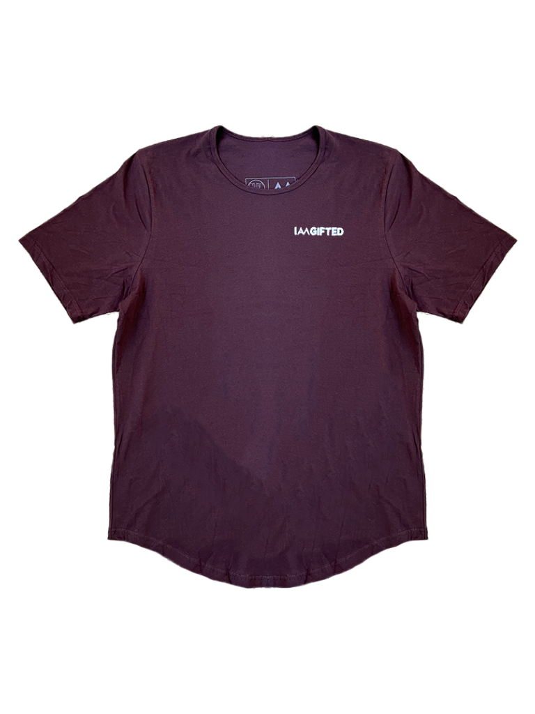 Curved Hem Tee in Oxblood